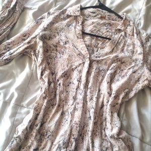 Snakeskin Print Collared Oversized Button Up